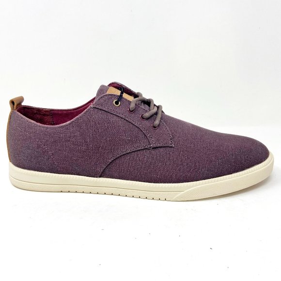 Clae Ellington Textile Oxblood Canvas Mens Casual Sneakers - Picture 1 of 5